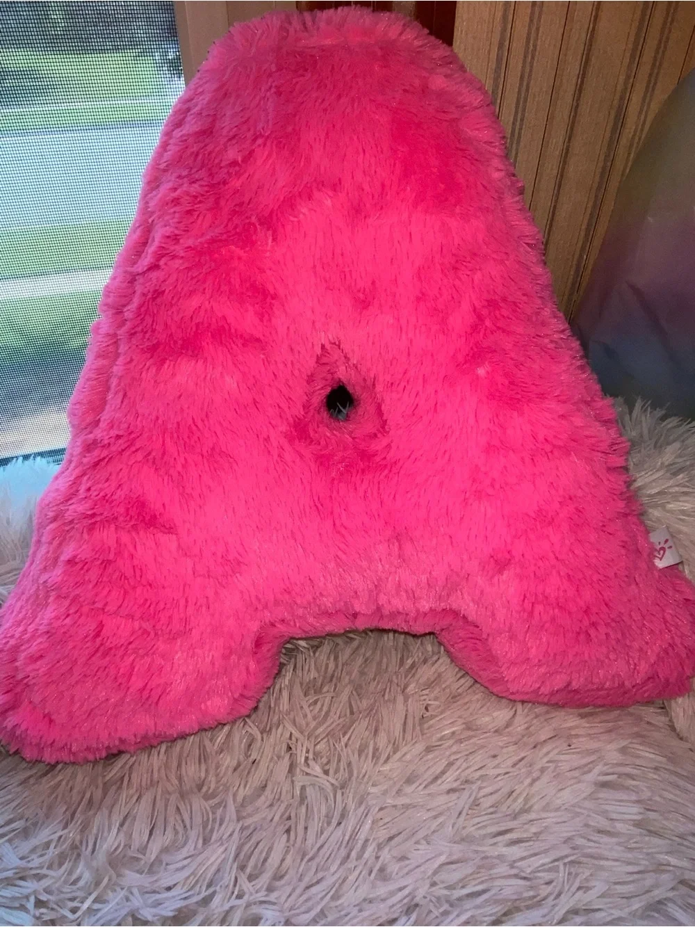 Justice Plush Emoji Letter A Kids Pillow - Pink Trim